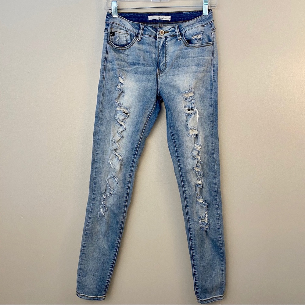KanCan High Waisted Distressed Skinny Jeans